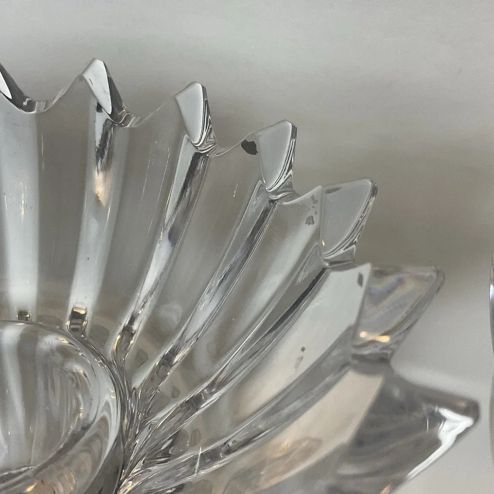 Vintage Mikasa Ice Palace Lead Crystal Candleholders‎ Ice Crystal Type Bowls